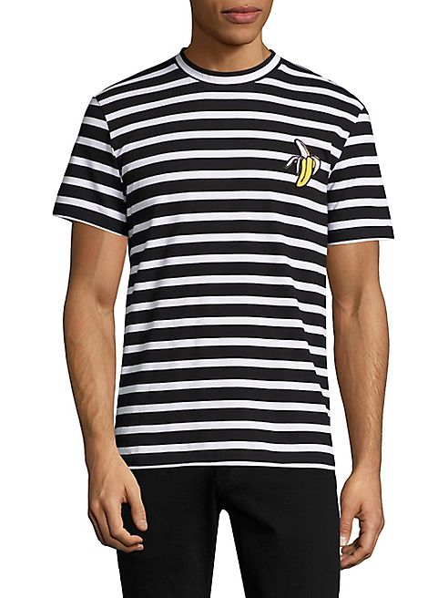 Markus Lupfer - Striped Banana Embroidered Tee