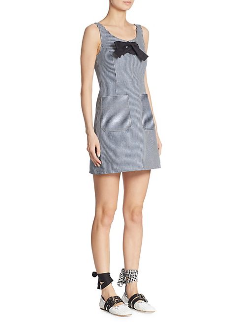 Miu Miu - Sleeveless Striped Chambray Dress