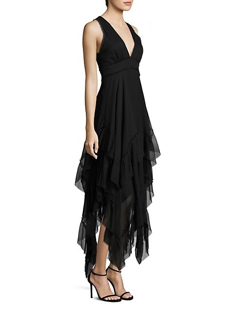 Alice + Olivia - Brynn Silk Handkerchief Hem Dress