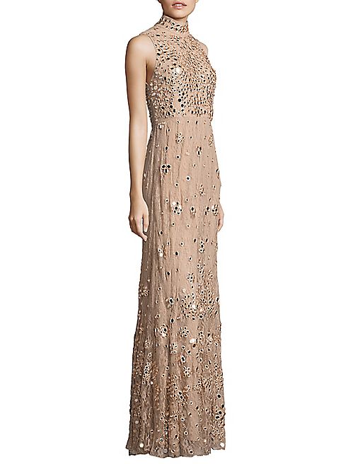 Alice + Olivia - Susanne Embellished Lace Gown