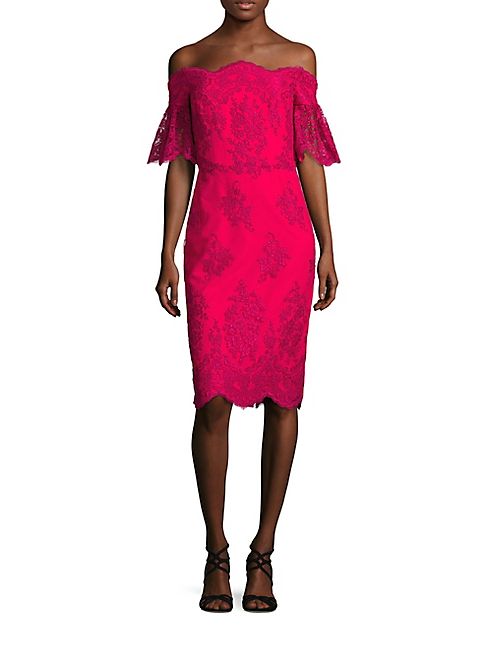 Badgley Mischka - Lace Off-The-Shoulder Dress