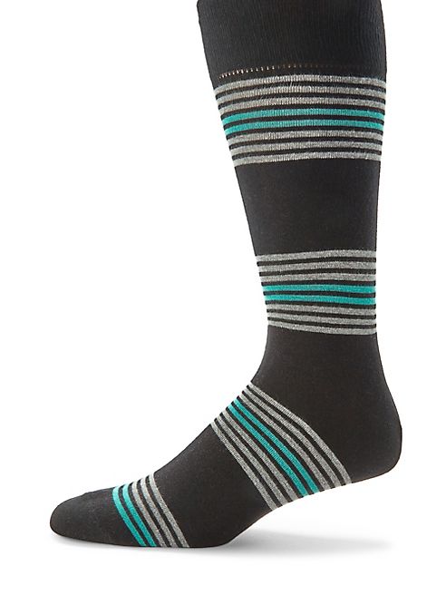 Saks Fifth Avenue Collection - Striped Mid-Calf Socks