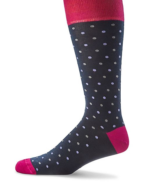 Saks Fifth Avenue Collection - Colorblock Dotted Socks