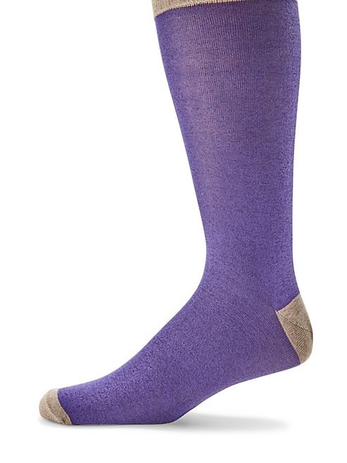 Saks Fifth Avenue Collection - Contrasting Heel Mid-Calf Socks