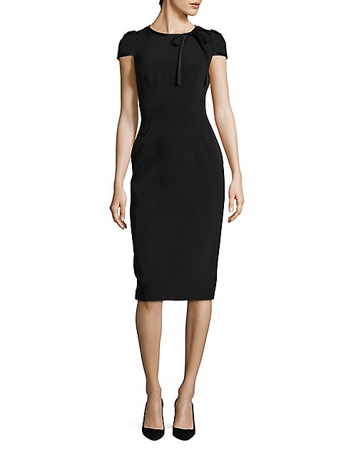 David Meister - Bow Cap-Sleeve Sheath Dress