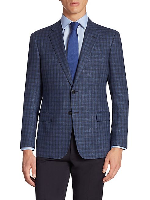 Armani Collezioni - Plaid Wool Blend Jacket