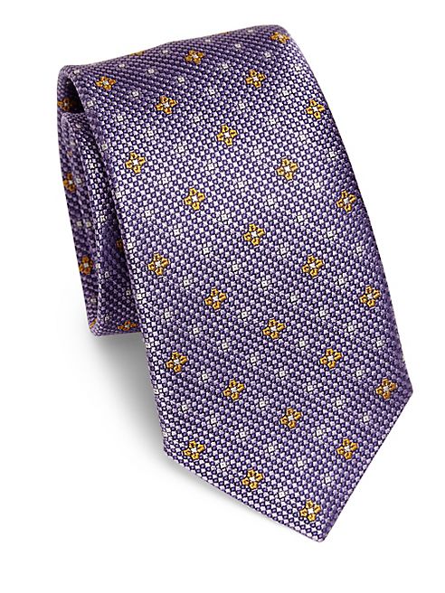 Saks Fifth Avenue Collection - Flower-Dotted Silk Tie