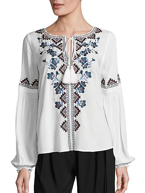 Parker - Perry Floral Embroidered Blouse