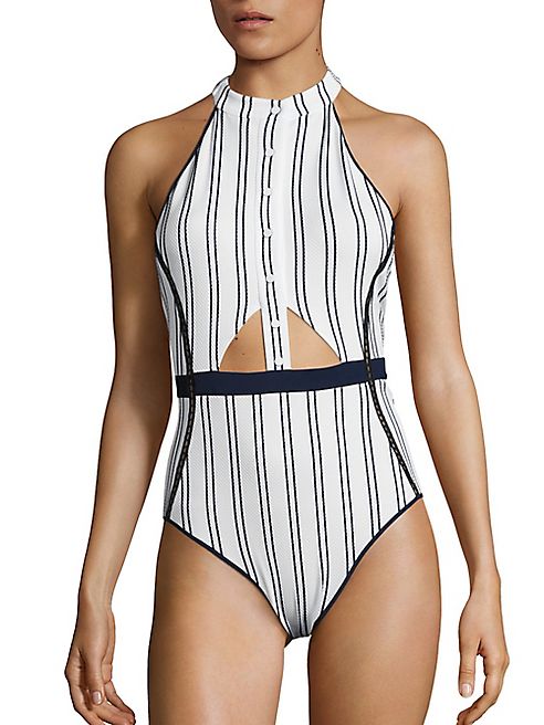 Jonathan Simkhai - Halter Snap Front Swimsuit