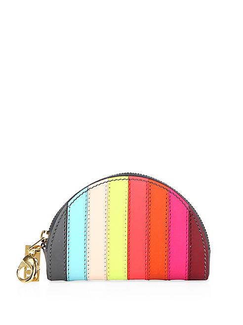 Sophie Hulme - Rainbow Stripe Large Leather Zip Coin Purse