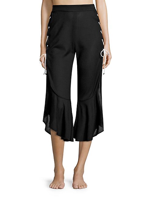 Jonathan Simkhai - Ruffle Lace-Up Jersey Pant