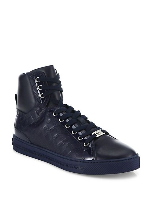 Versace - Grecca Embossed High-Top Sneakers