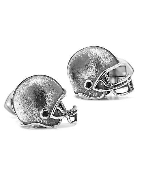 Cufflinks, Inc - Ox & Bull Trading Co. Sterling Silver Football Helmet Cuff Links