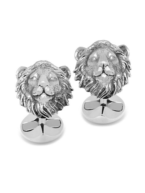 Cufflinks, Inc - Sterling Silver Lion Head Cuff Links