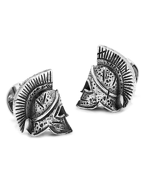 Cufflinks, Inc - Ox & Bull Trading Co. Sterling Silver Spartan Head Cuff Links