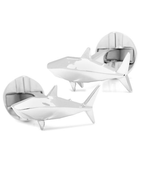 Cufflinks, Inc - Ox & Bull Trading Co. Sterling Silver Shark Cuff Links