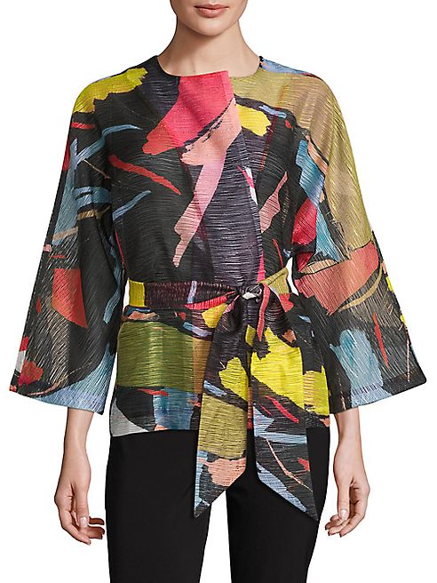 Josie Natori - Printed Short Belted Topper