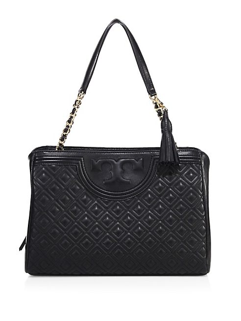 Tory Burch - Fleming Quilted Leather Open Shoulder Bag