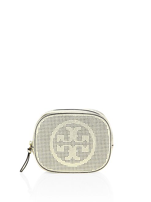 Tory Burch - Perforated Metallic Leather Cosmetic Case