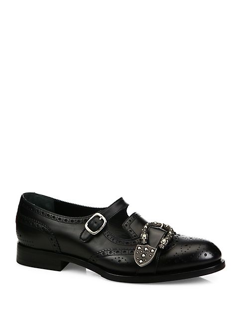 Gucci - Queercore Leather Mary Janes Brogue Shoes