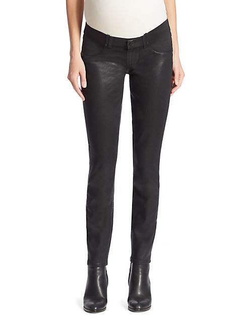 Paige Maternity - Verdugo Coated Skinny Maternity Jeans