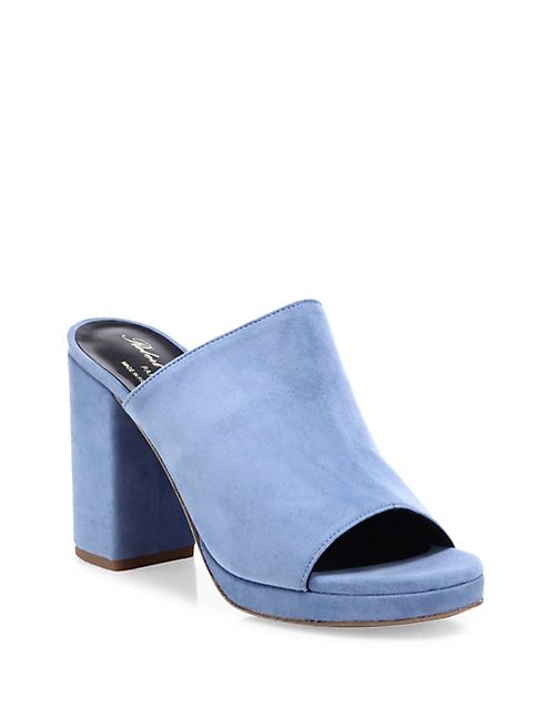 Robert Clergerie - Abrice Suede Block Heel Mules