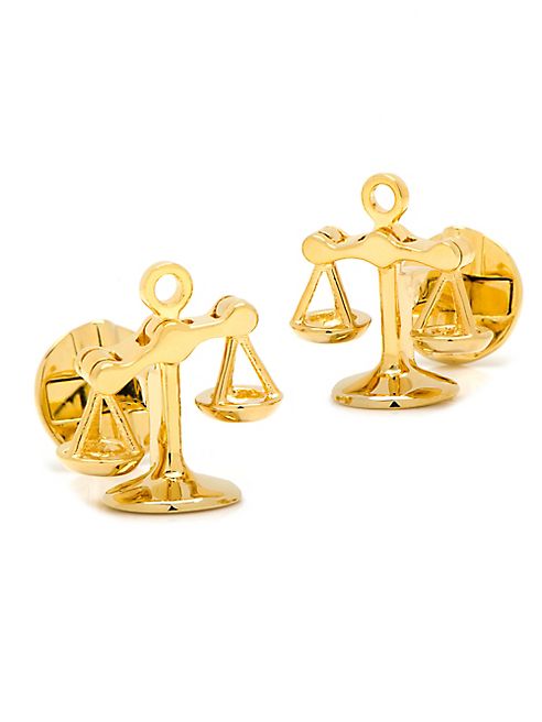 Cufflinks, Inc - Goldtone Moving Parts Scales of Justice Cuff Links