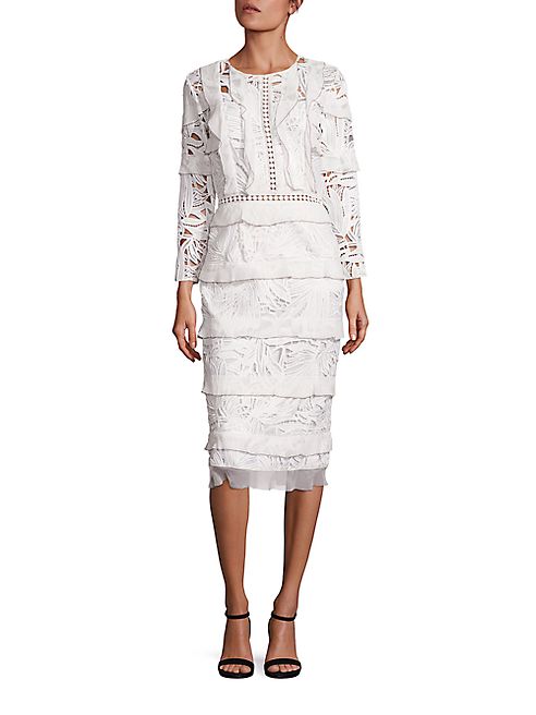 Sachin & Babi - Lavinia Lace Ruffle Sheath Dress