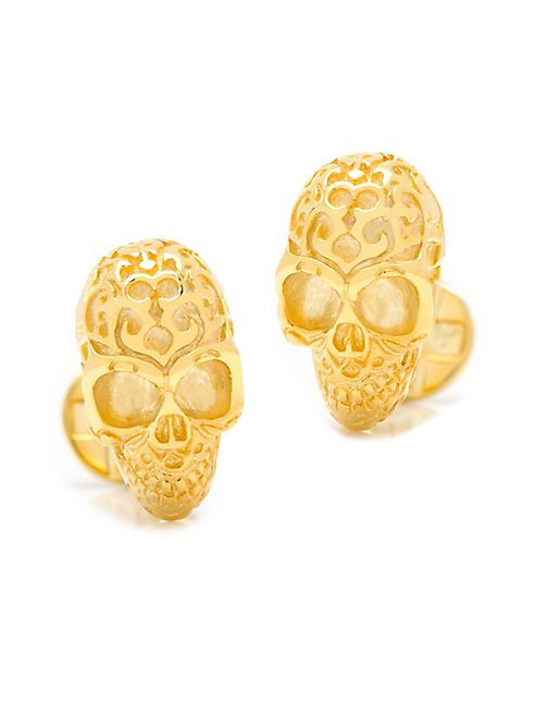 Cufflinks, Inc - 18K Gold Vermeil Fatale Skull Cuff Links