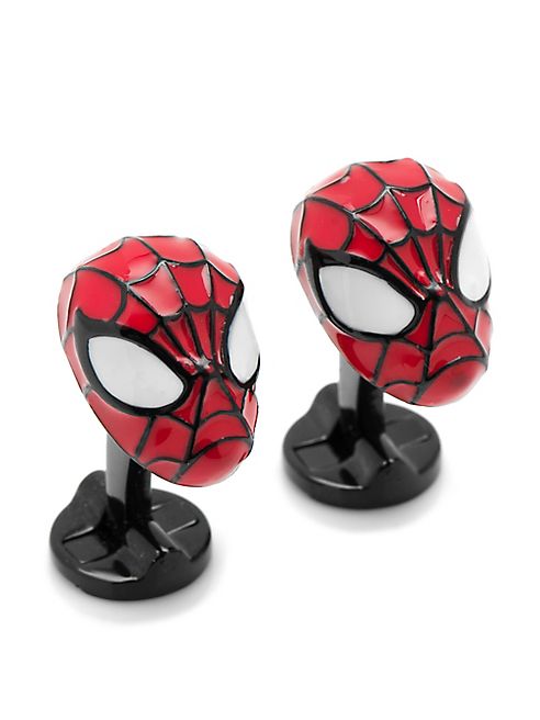 Cufflinks, Inc - Marvel Comics Silvertone 3D Spiderman Cuff Links