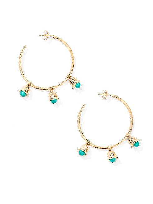 Aurélie Bidermann - Lily Of The Valley Turquoise Hoop Earrings/2