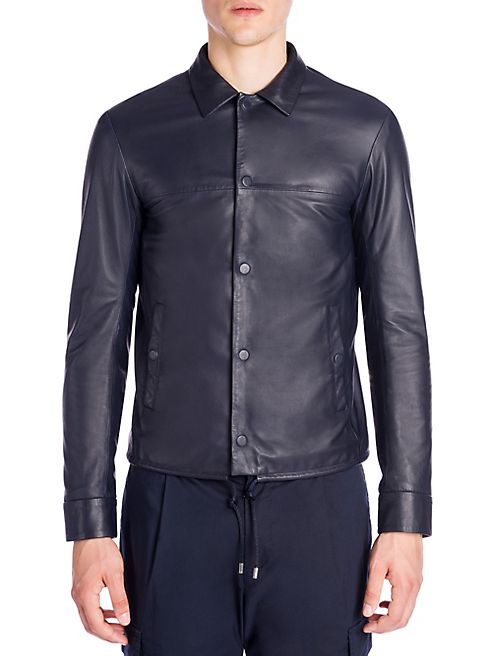 Emporio Armani - Blouson Nappa Leather Shirt Jacket