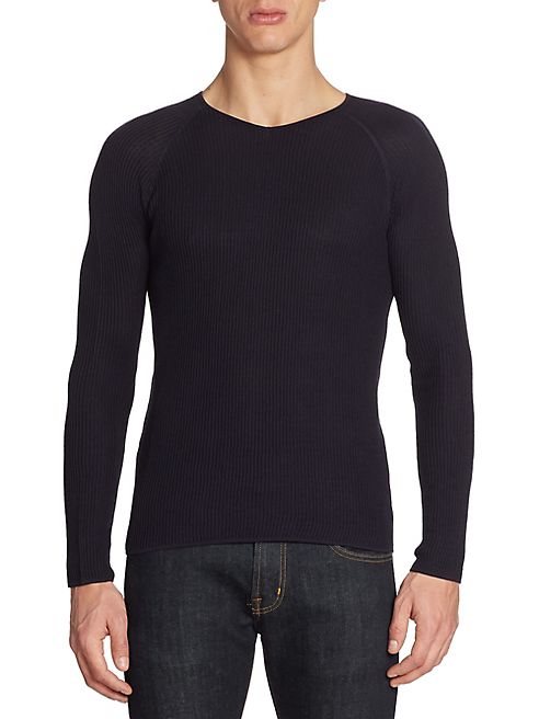 Emporio Armani - Rib-Knit Silk Blend Sweater