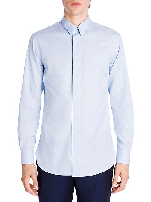 Emporio Armani - Cotton Jacquard Tonal Pattern Woven Shirt