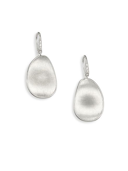 Marco Bicego - Lunaria Medium Diamond & 18K White Gold Drop Earrings