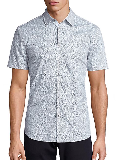 John Varvatos Star USA - Cotton Blend Print Button-Down Shirt