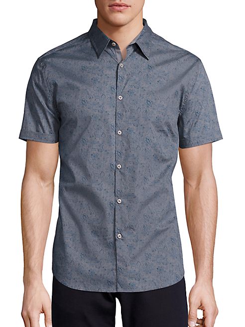 John Varvatos Star USA - Short Sleeve Woven Floral Shirt