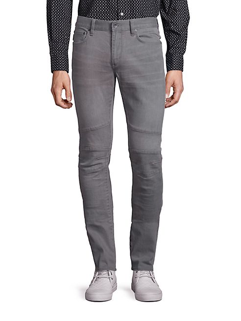 John Varvatos Star USA - Seamed Reflection Moto Jeans