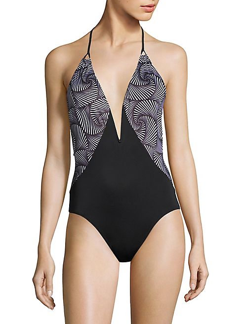 Thorsun - One-Piece Natalie Printed Halter Swimsuit