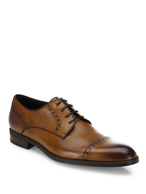 Ermenegildo Zegna - Garonne Flex Cap Toe Leather Oxfords