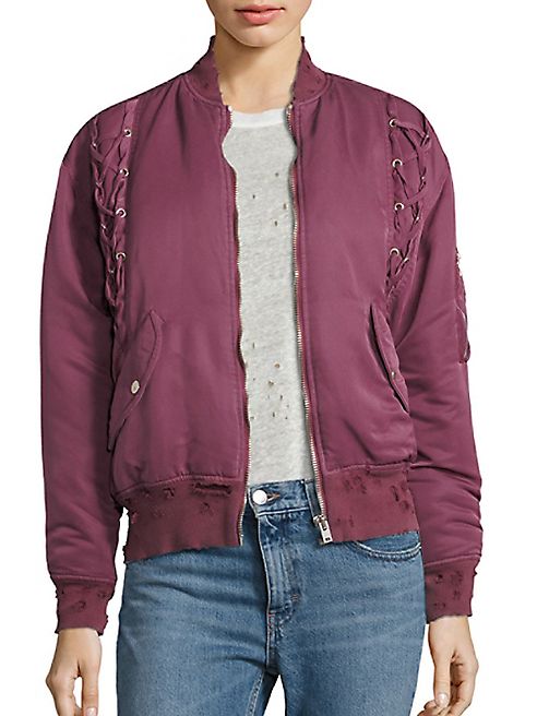 IRO - Ilisa Lace-up Bomber Jacket