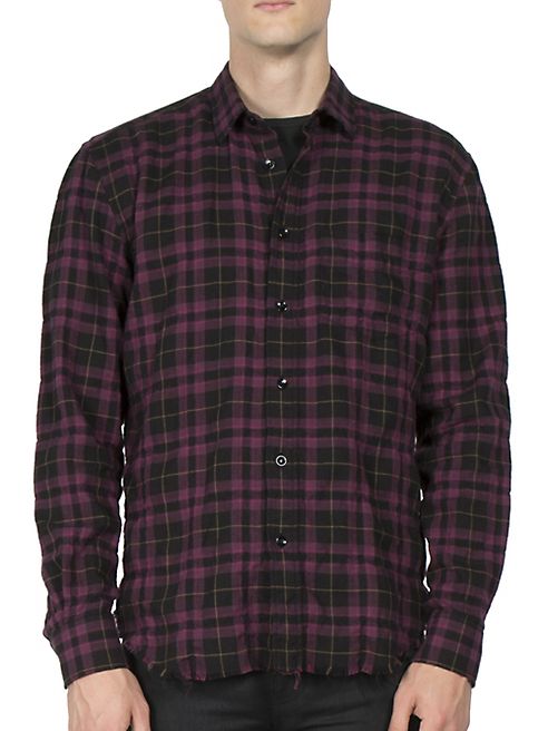 Saint Laurent - Long-Sleeve Plaid Shirt