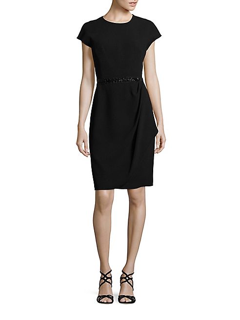 Teri Jon by Rickie Freeman - Ruched Embellished Dress