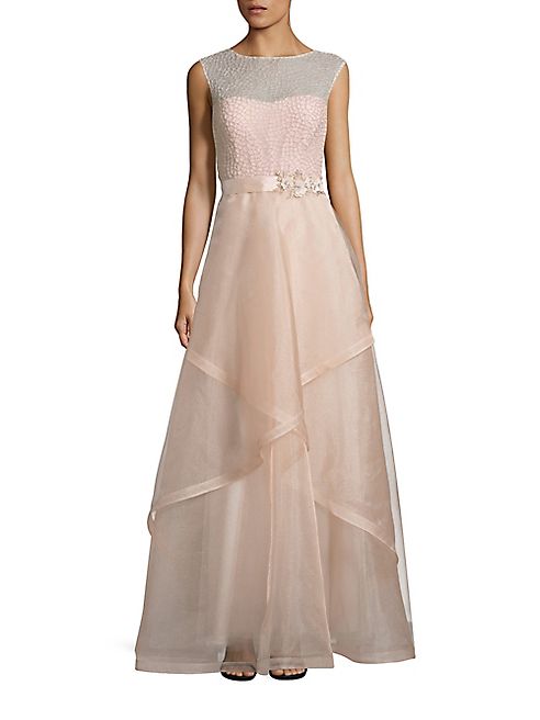 Teri Jon by Rickie Freeman - Embellished Tulle Ball Gown