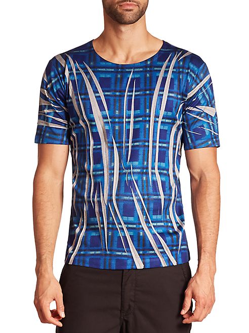 Issey Miyake - Pleated Checked Tee