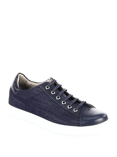 Gianvito Rossi - Leather & Denim Sneakers