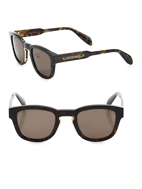 Alexander McQueen - 50MM Havana Round Sunglasses