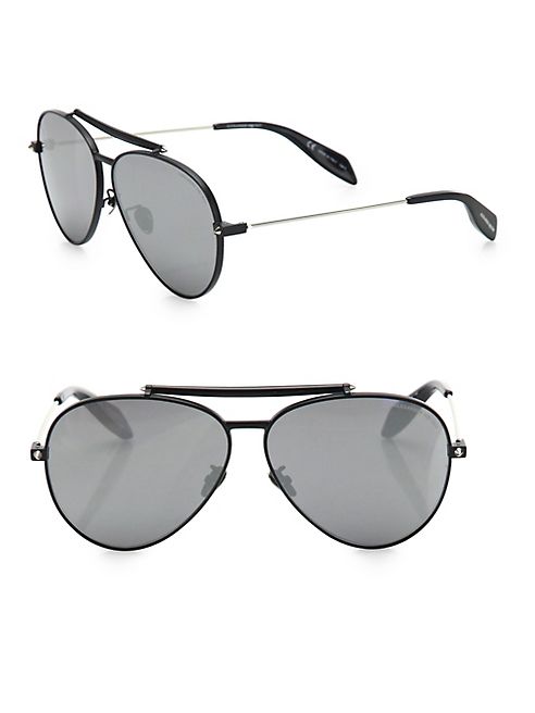 Alexander McQueen - 62MM Aviator Sunglasses