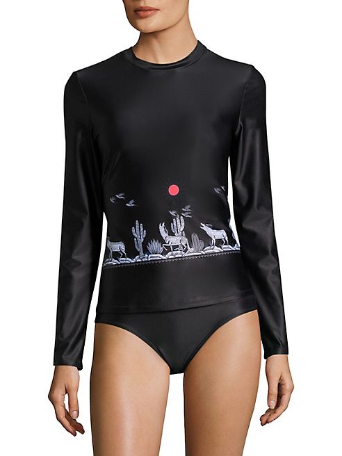 Thorsun - Lillie Coyote Rash Guard & Bikini Bottom