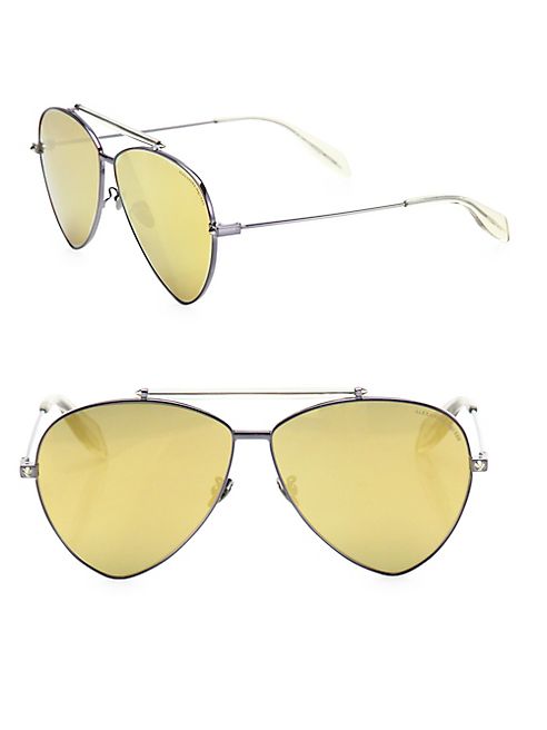 Alexander McQueen - 63MM Aviator Sunglasses